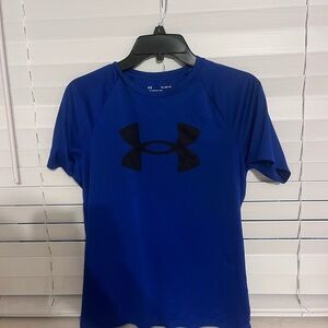 Under Armour Boys Blue and Black Short Sleeve Tee